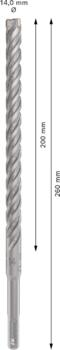 Triecienurbis SDS plus-5X 14x200x260 ,mm 1 gab., Perforatora urbjiem PRO SDS PLUS-5X TRIECIENURBIS PERFORATORIEM, 2608833818, BOSCH (2608833818)