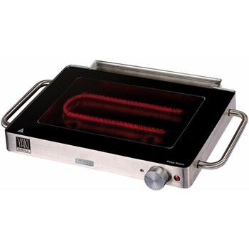Ariete YAKI настольный гриль A798, 800W, 260°C, 5 мин, керамическая поверхность, нерж. сталь, регул. температуры (A798)