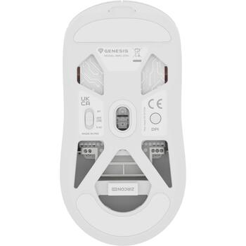 Genesis Zircon 660 PRO игровая мышь, NMG-2194, 26000 DPI, 6 кнопок, оптическая, 2.4 GHz, Bluetooth 5.0, USB, белая (NMG-2194)