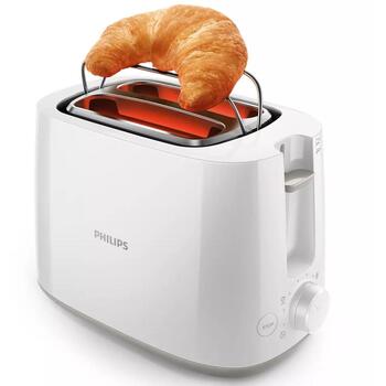 Philips Tosteris HD2581/00, 760-900 W, 2 atveres, Plastmasa, 8 brūnināšanas iestatījumi, Iebūvēts maizīšu sildītājs (HD2581/00)