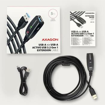 Axagon USB-кабель ADR-305, 5м, активный, USB 3.2 A-M к A-F, возможность питания (ADR-305)