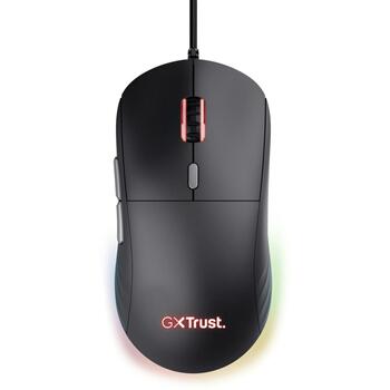 Trust USB optiskā pele GXT 925 REDEX II 25125, 10000 DPI, 6 pogas, 1.8m kabelis, melna krāsa, RGB apgaismojums (25125)
