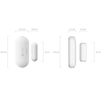 Ezviz CS-T2C датчик открытия дверей и окон, Zigbee 3.0, Apple HomeKit, CR2450, 2 года, белый (CS-T2C)