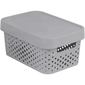 Curver Infinity Recycled коробка с крышкой 0804760099, 4,5л, 27x19x12см, серый, пластик (0804760099)