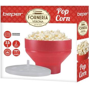 Beper Аппарат для попкорна C106CAS002, 2,5л, силикон без BPA, складной, можно мыть в посудомоечной машине (C106CAS002)