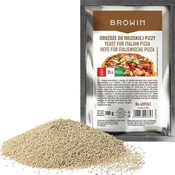 Browin сушеные дрожжи для итальянской пиццы - 100 г 409261, на 25 пицц, легкость в использовании, длительный срок хранения (409261)