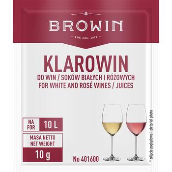 Browin агент для осветления вина 401600, 10 г, 10 л, бентонит, легкость в использовании, ясность через 7 дней (401600)