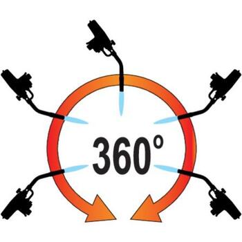 Yato турбо газовая горелка YT-36715, 2 кВт, 2800 °C, 2.59 МПа, 142 г/ч, G1 F, EN417, пьезоподжиг, турбо-сопло, 360° (YT-36715)
