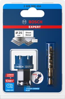 Urbjmašīnām/skrūvgriežiem, triecienurbjmašīnām/triecienskrūvgriežiem EXPERT SHEET METAL PC PLUS CAURUMZĀĢIS BOSCH 2608900494 (2608900494)