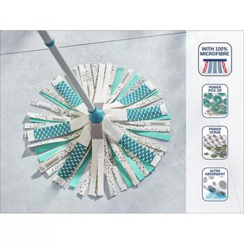 Leifheit Power Mop 3in1 1052110, grīdas uzkopšanas komplekts, 12L, plastmasa, saliekams kāts, mazgājams 60°C (1052110)