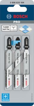 3 figūrzāģa asmeņi T 130 Riff Ceramics, Figūrzāģiem PRO SOFT TILE T130RF FIGŪRZĀĢA ASMENS, 2608633104, BOSCH (2608633104)