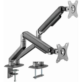 Gembird LCD monitors stiprinājuma roka MA-DA2-05, 17-32'', 2 monitori, 18 kg, VESA 100 x 100 mm, pelēka (MA-DA2-05)