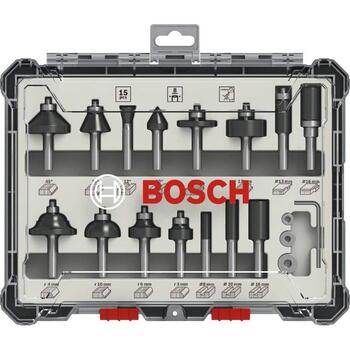 Frēžu komplekts ar 15 vienībām 8 mm kāts 2607017472 BOSCH (2607017472)