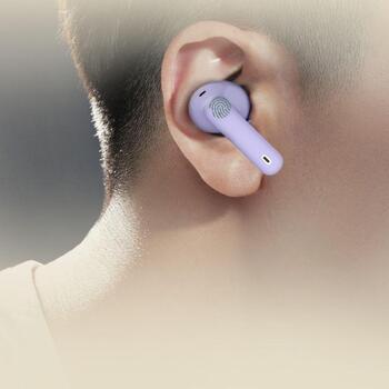 Manta Bezvadu austiņas MTWS008P, 43g, Violeta, Bluetooth 5.3, 20Hz-20KHz, USB-C, Iebūvēts mikrofons, Skārienvadība (MTWS008P)