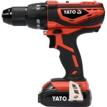 Yato ударная дрель-шуруповерт YT-82786, 18В, 40Нм, 2 скорости, 1x2Ач Li-Ion, 13мм патрон, 25мм дерево, 10мм сталь, 13мм бетон (YT-82786)