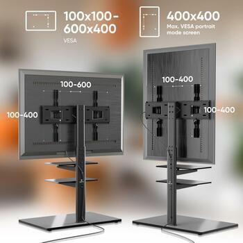 Onkron ТВ подставка TS5550-B, 32-65 дюймов, максимальная нагрузка 30 кг, VESA 100x100-600x400 мм, регулировка высоты 880-1080 мм (TS5550-B)