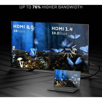 Lindy kabelis HDMI-HDMI 36470 0.5m, 4K 4096x2160@60Hz, 18Gbit/s, 30AWG, zelta kontakti, PVC, melns (36470)