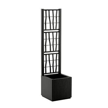 Stefanplast Ethica 2168801, puķu kaste ar režģi, 36x36x140cm, 38L, pelēka, modulāra, no pārstrādāta materiāla (2168801)