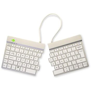 R-Go Tools klaviatūra R-Go Split Break, Bluetooth 5.0, QWERTY, balta, ergonomisks dizains, USB Type-C, 1.02 m kabelis (RGOSBUKWLWH)