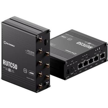Teltonika маршрутизатор RUTC50210000, 5G, LTE, 802.11ax, 2x SIM, eSIM, 1GB RAM, 8GB флеш-память, 4x 10/100/1000 Мбит/с, 1x WAN (RUTC50210000)