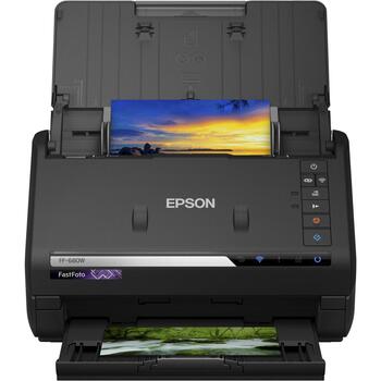 Epson Dokumentu skeneris FastFoto FF-680W B11B237401, 216 x 910 mm, 600 x 600 DPI, 100 loksnes, bezvadu, divpusēja skenēšana (B11B237401)