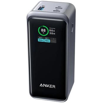Anker Power Bank A1336011, 20000 мАч, 200 Вт, 2xUSB-C, 1xUSB-A, быстрая зарядка, дорожный чехол (A1336011)
