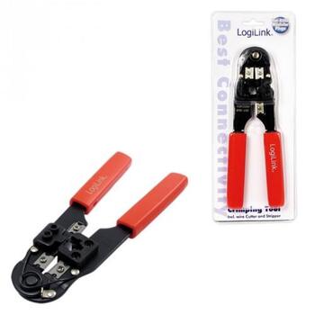 Logilink Обжимные клещи WZ0004, RJ45, 19см, металл, резак, съемник, 8P8C, изолированные ручки, защита лезвия (WZ0004)