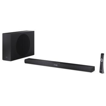 Sharp 2.1ch Ultra-slim Dolby Atmos/DTS Virtual: X skaļrunis ar bezvadu subwooferi HT-SBW320, 360 W, Bluetooth, melns (HT-SBW320)