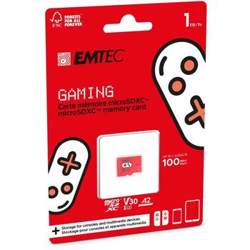 Emtec microSDXC 1TB ECMSDM1TXCU3G, 1TB, UHS-I U3 V30, 100MB/s, поддержка A1/A2, совместима с SDXC (ECMSDM1TXCU3G)