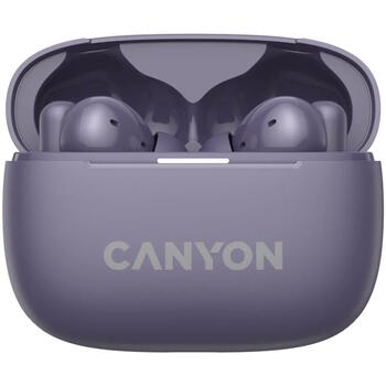 Bezvadu TWS austiņas ar ANC un ENC trokšņu slāpēšanu OnGo TWS-10 Violets CNS-TWS10PL CANYON (CNS-TWS10PL)