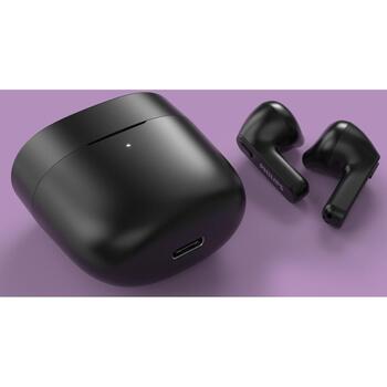 Philips Беспроводные наушники TAT2236 TAT2236BK/00, 18ч, 12мм, 104дБ, IPX4, Bluetooth, 2ч зарядка, встроенный микрофон (TAT2236BK/00)