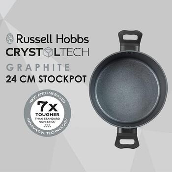 Russell Hobbs Crystaltech высокий кастрюля RH01864EU7, 24см, черный, алюминий, 11см, с крышкой (RH01864EU7)