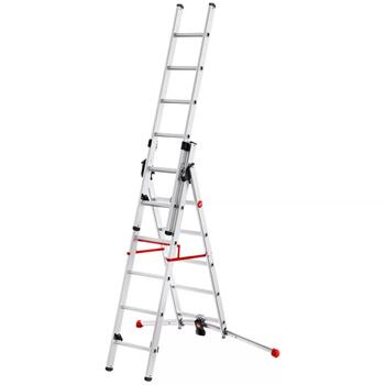 Hailo S100 ProfiLOT 039306507, kombinējamās kāpnes, alumīnijs, 2x6+1x5 pakāpieni, 150kg, 470cm, LOT sistēma (039306507)