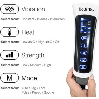 Bodi-Tek BT-MAFL-EU Comfort360 массажер для ног с воздушной компрессией, 6 режимов, нагрев, вибромассаж, автоотключение (BT-MAFL-EU)