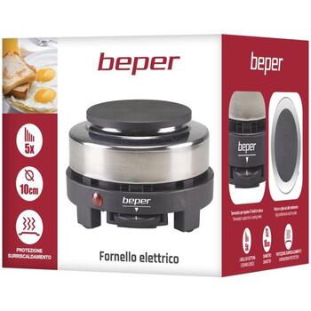 Beper Мини-плита P101PIA003, 100mm, 1, термостат, чугунная плита, защита от перегрева, нескользящие ножки (P101PIA003)