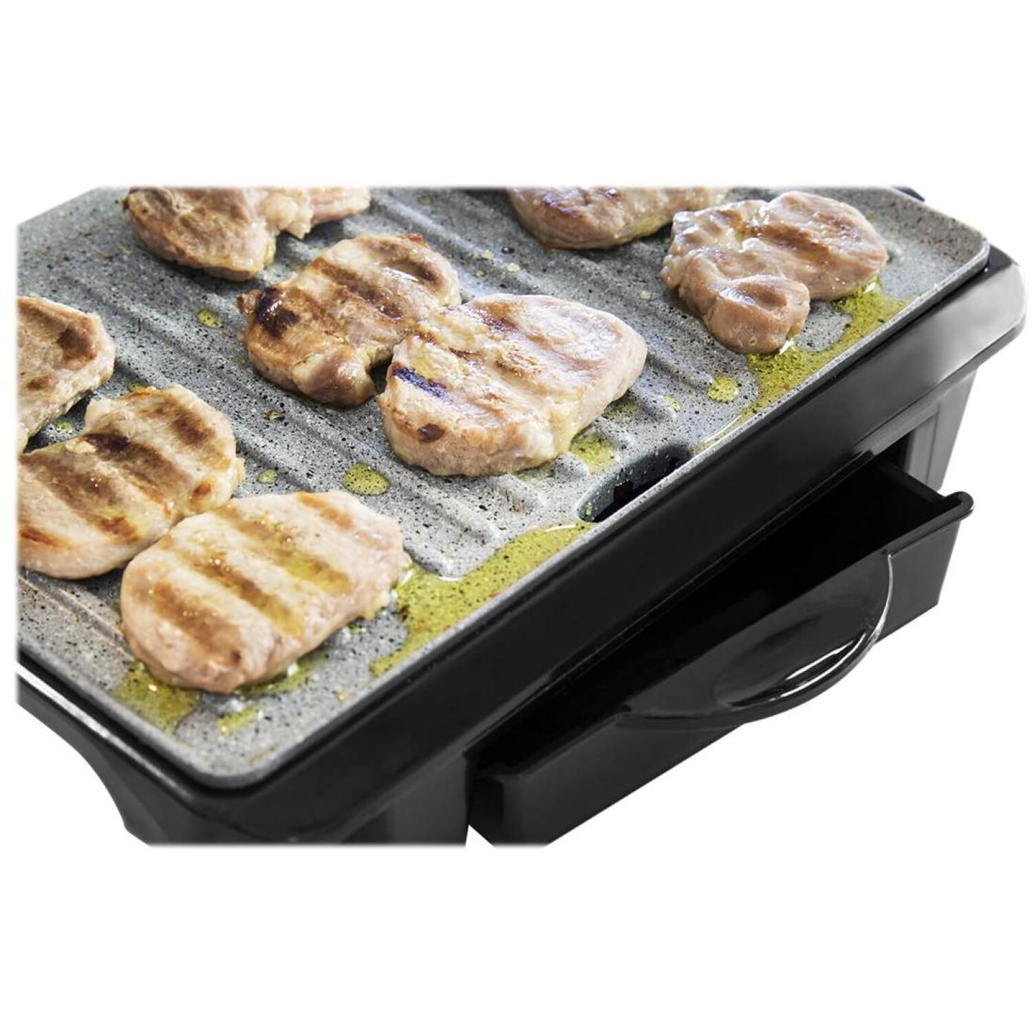 Cecotec Grils Rock'nGrill 1000 3023, 1000 W, Elektriskais grils, 444.5 cm², Melna/Nerūsējošais tērauds (3023)