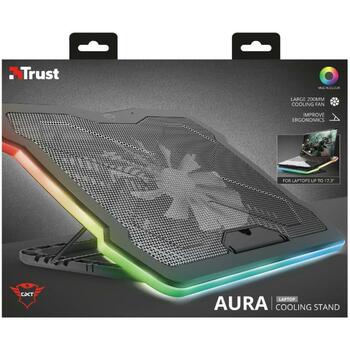 Trust охлаждающая подставка GXT 1126 200mm вентилятор, 5 цветовых режимов, высота до 210mm, металлическая сетка, до 17.3