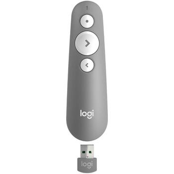 Logitech Prezentētājs R500s 910-006520 Bezvadu, USB, Bluetooth/RF, 3 pogas, Akumulators AAA, 1000 mAh, Pelēks (910-006520)
