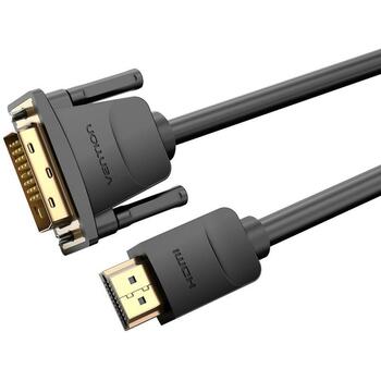 Vention HDMI на DVI видеокабель 3м, HDMI A мужской, DVI-D мужской, 1080p, 7.3мм, черный, 1 шт. (ABFBI)