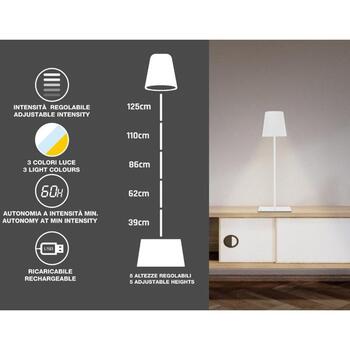 Beper Напольная Лампа P201UTP404, 2.5W, белая, LED, 1 лампочка, регулируемая высота, диммируемая, USB кабель (P201UTP404)