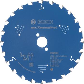 Ripzāģa disks 165 x 20 x 2,0 mm, 24, Rokas ripzāģiem RIPZĀĢA ASMENS EXPERT FOR CONSTRUCT WOOD, 2608644137, BOSCH (2608644137)