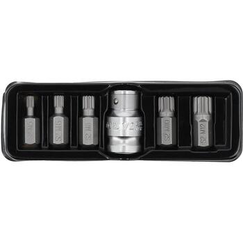 Набор бит для отвертки Yato YT-0414, 6 шт., Spline, 30 мм, S2, 58-62 HRC, пескоструйная обработка, 3/8