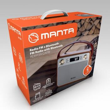 Manta Радио RDI915X, 10W, 1200mAh, FM, BT, USB, моно, AUX, microSD, MP3, WMA, WAV (RDI915X)