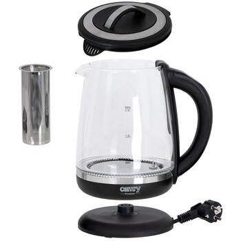 Adler Чайник CR 1290, 2200 W, 2 L, Стекло, 360° поворотная база, Автоотключение (CR 1290)
