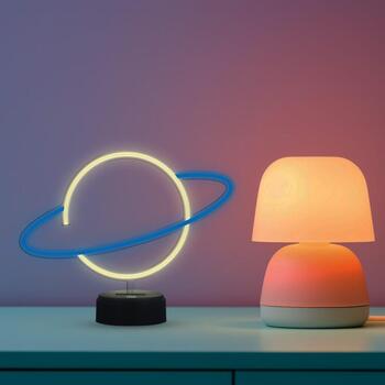 Manta Декоративная лампа SNL38BLT, 5W, 30см, 24.5см, 3xAA, USB, 5V, пластик, 2м кабель, LED, Планета (SNL38BLT)