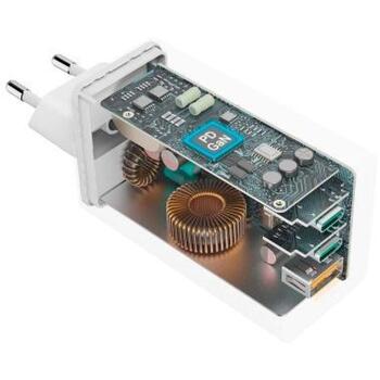 Hama зарядное устройство 001251400000, 100W, GaN, PD, QC 2.0, QC 3.0, 2x USB-C, 1x USB-A, 100-240V, белый, универсальное (001251400000)