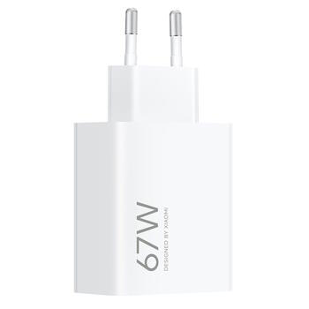 Universāls tīkla lādētājs mobīlajām ierīcēm ar USB Type-A HyperCharge 67W balts BHR07SKEU Xiaomi (BHR07SKEU)