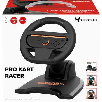 Subsonic Pro Kart Racer SA5727-1, 180° поворот, 2 кнопки, беспроводной, Nintendo Switch, Switch 2, съемный руль, 4 присоски (SA5727-1)