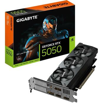 Gigabyte Видеокарта GV-N5050OC-8GL 1.0 8GB GDDR6 128bit PCI-E 5.0 2587MHz 2xDP 2xHDMI DLSS 4, 3 вентилятора (GV-N5050OC-8GL 1.0)
