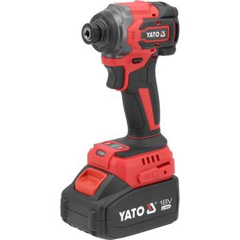 Yato ударная отвертка YT-82798, 18В, 1/4'', 230Нм, 4Ач, 4 скорости, 3000 уд/мин, Li-ion, бесщеточный двигатель, LED подсветка (YT-82798)